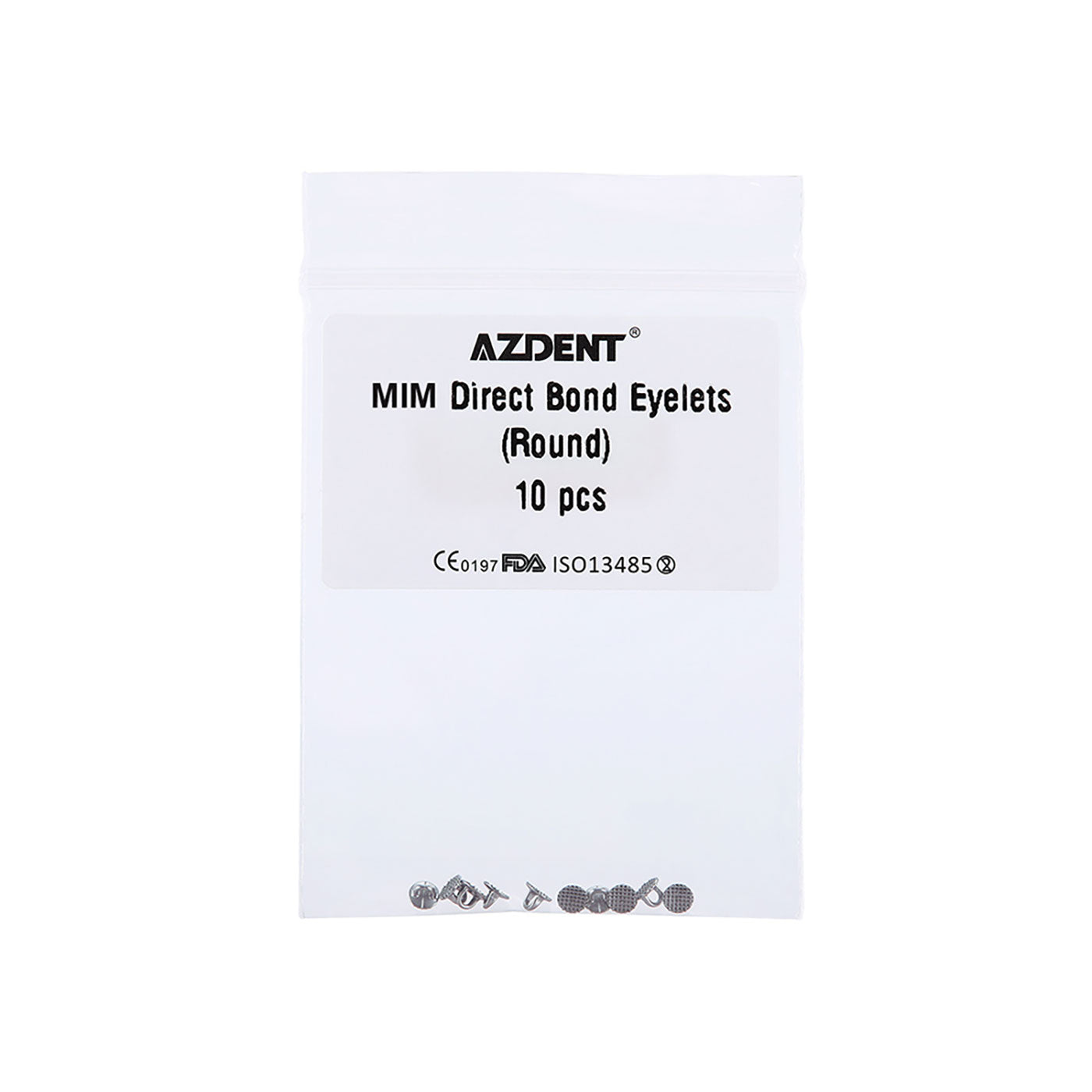 AZDENT Dental Lingual Button Direct Bond Eyelet Round/Rectangular Base 10pcs/Bag - azdentall.com