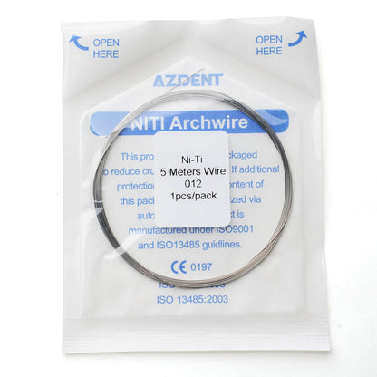 AZDENT Dental Orthodontic Archwire Super Elastic Niti Round 5M Long 0.012 1pcs/Pack - azdentall.com