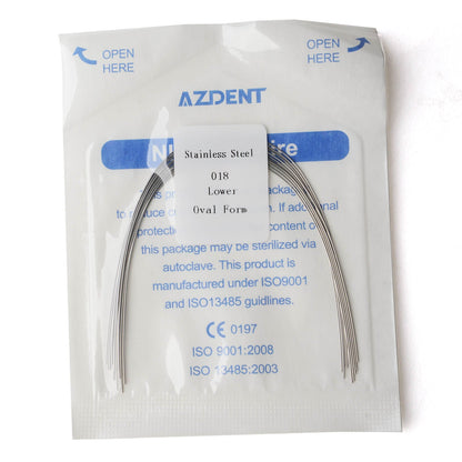 AZDENT Dental Orthodontic Archwire Stainless Steel Round Oval 18 LOWER 10 pcs/Pack-azdentall.com