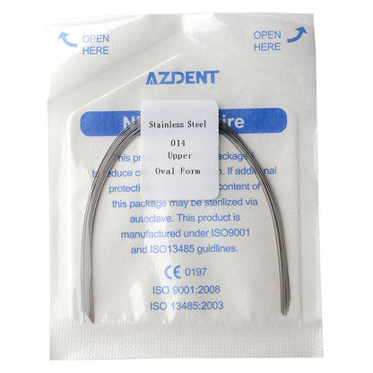 AZDENT Dental Orthodontic Archwire Stainless Steel Round Oval 14 UPPER 10 pcs/Pack-azdentall.com