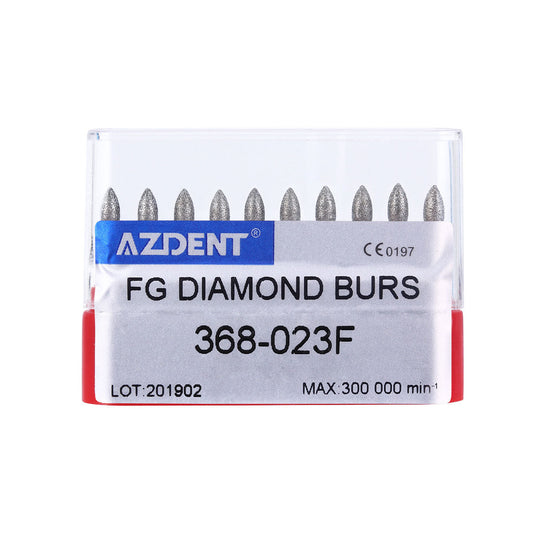 AZDENT Diamond Bur FG 368-023F Football Red 10pcs/Kit-azdentall.com