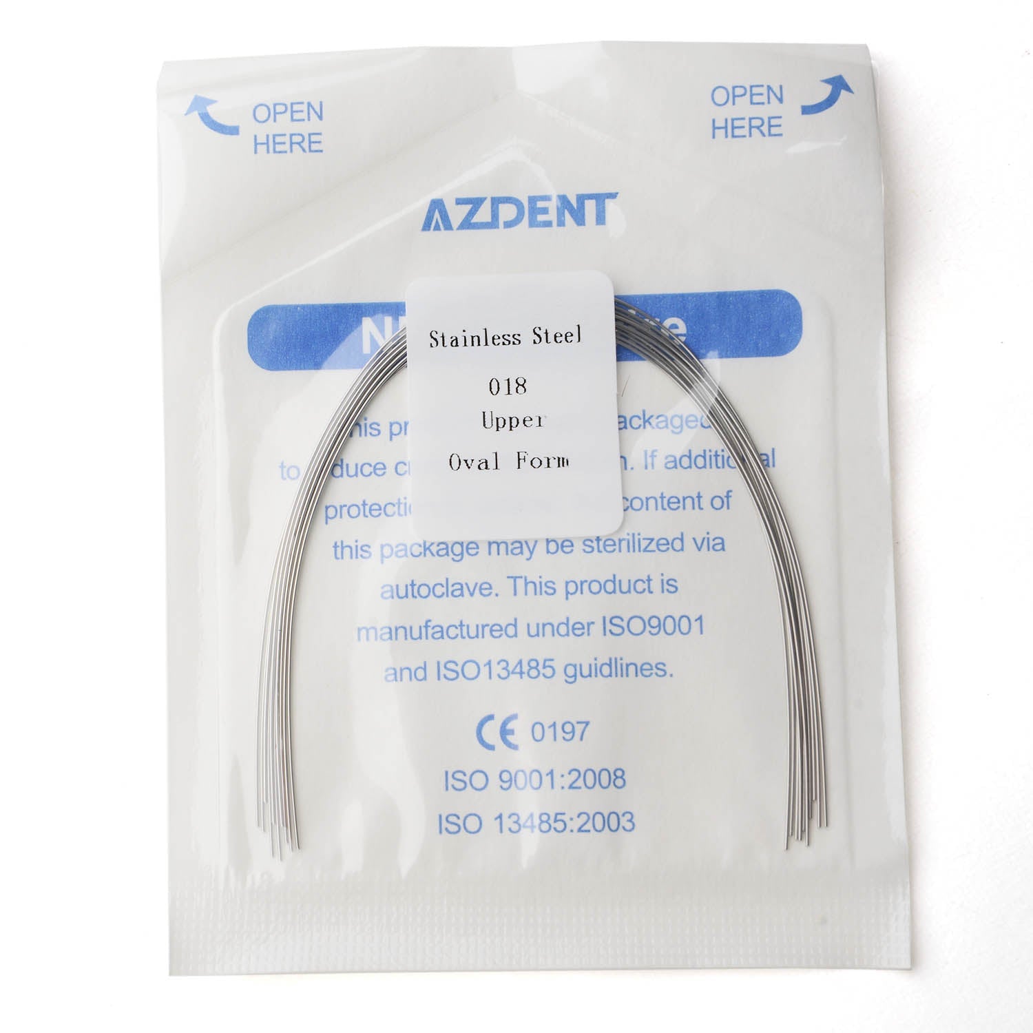 AZDENT Dental Orthodontic Archwire Stainless Steel Round Oval 18 UPPER 10 pcs/Pack-azdentall.com