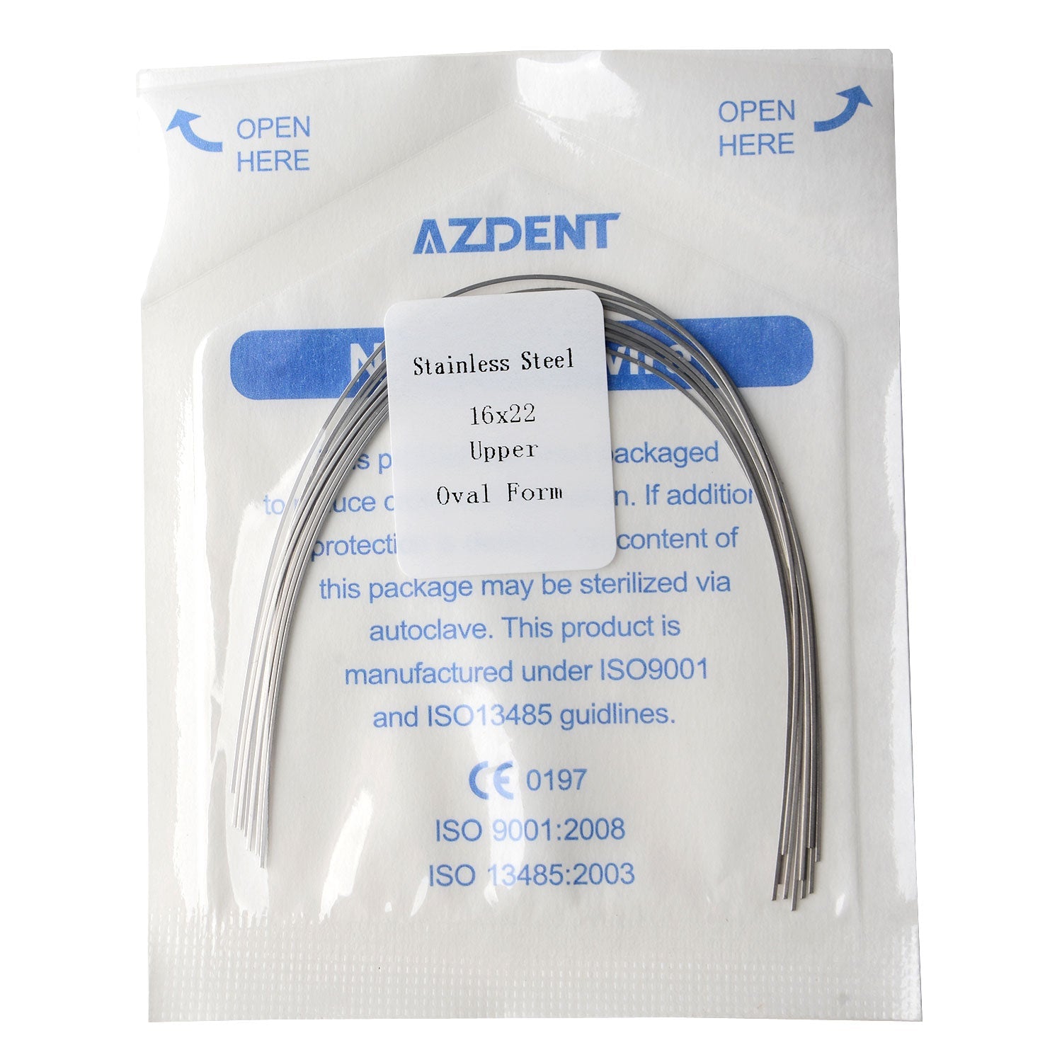 AZDENT Dental Orthodontic AZDENT Archwire Stainless Steel Rectangular Oval 16x22 Upper  10pcs/Pack-azdentall.com