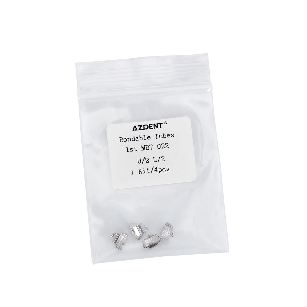 AZDENT Dental Orthodontic Bondable Tube 1st Molar Non-Convertible MBT 0.022 U2L2 4pcs/Bag - azdentall.com