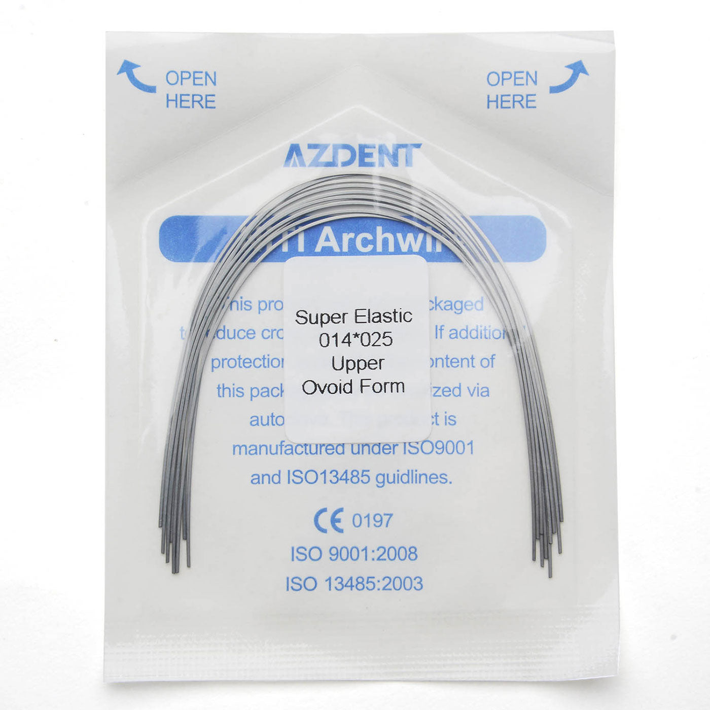 AZDENT Dental Orthodontic Archwires Niti Super Elastic Ovoid Rectangular 0.014x0.025 Upper 10pcs/Pack - azdentall.com