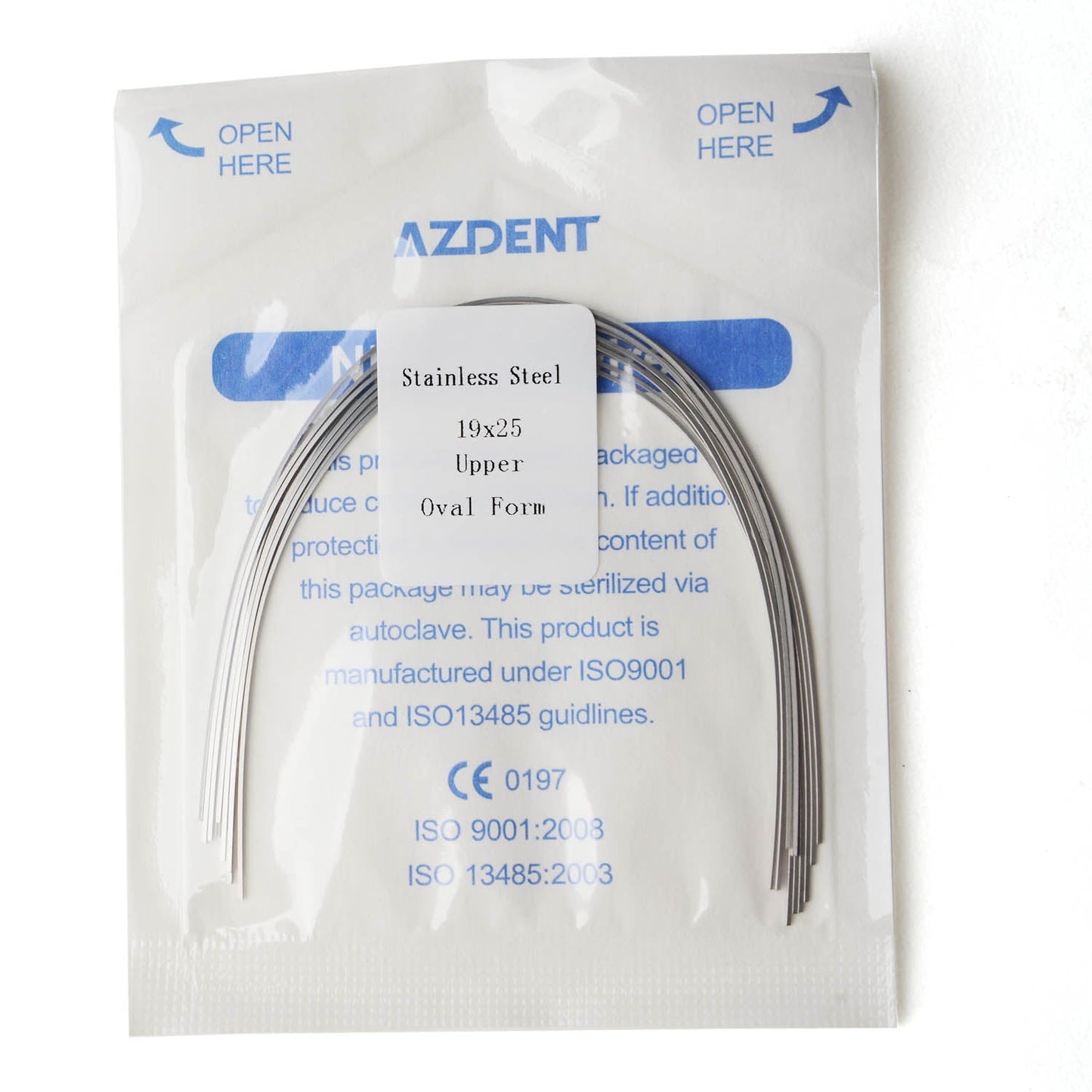 AZDENT Dental Orthodontic AZDENT Archwire Stainless Steel Rectangular Oval 19x25 Upper 10pcs/Pack-azdentall.com
