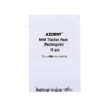 AZDENT Dental Lingual Button Consumables Round/Rectangular Bondable Traction Hook 10/Bag - azdentall.com