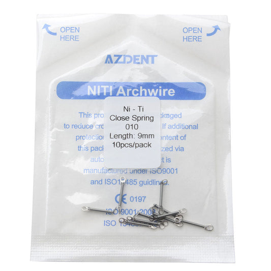 AZDENT Dental Orthodontic Accessory Closed Coil Spring 0.010 9mm 10pcs/Bag - azdentall.com