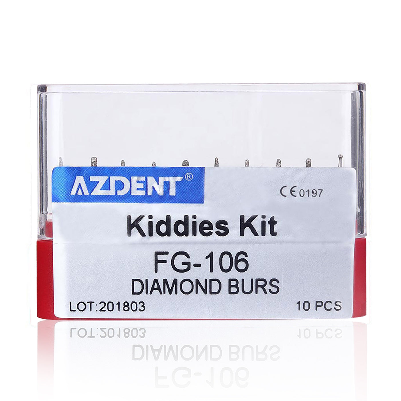 AZDENT Dental Diamond Bur FG-106 Kiddies Kit 10pcs/Kit-azdentall.com