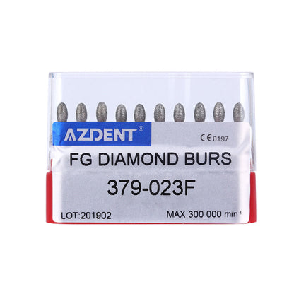 AZDENT Diamond Bur FG 379-023F Football Red 10pcs/Kit-azdentall.com