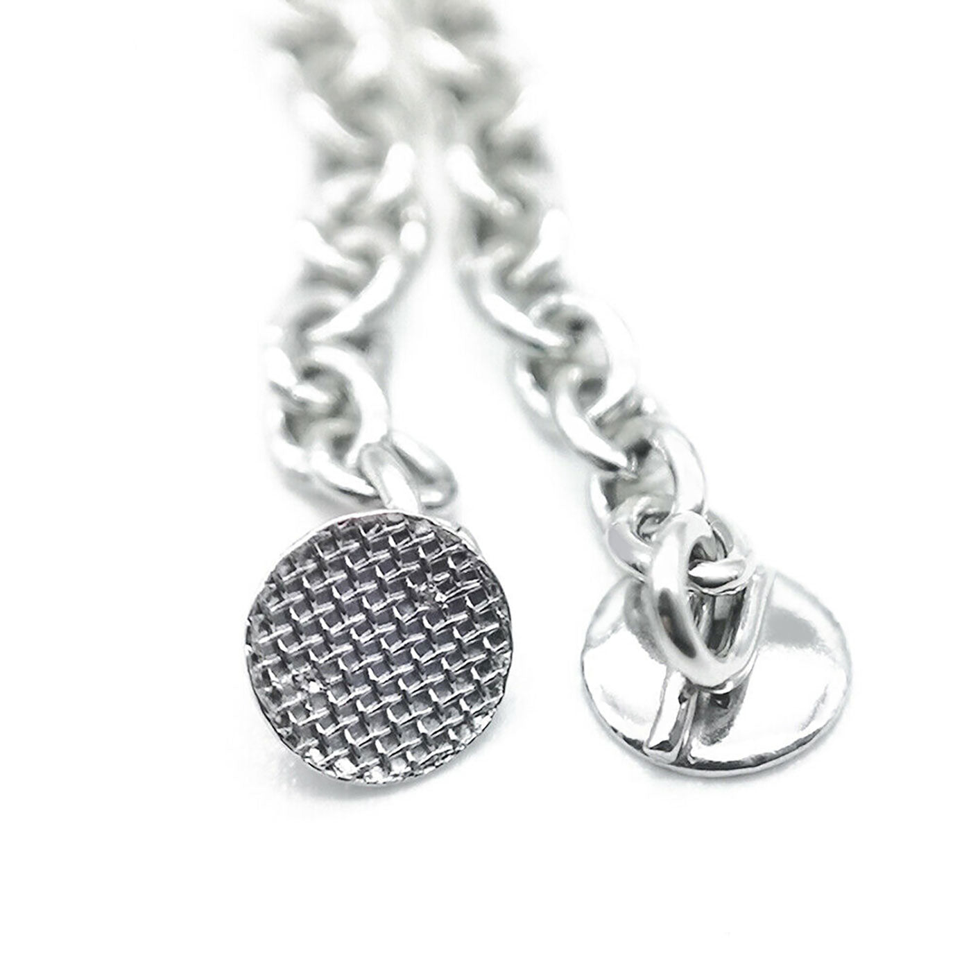 AZDENT Dental Traction Button Chain Silver Round 2pcs/Bag - azdentall.com