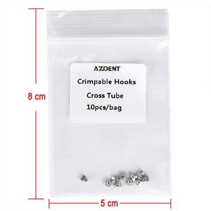 AZDENT Crimpable Hooks Cross Tube for Anchorage Systems 10pcs/Bag - azdentall.com