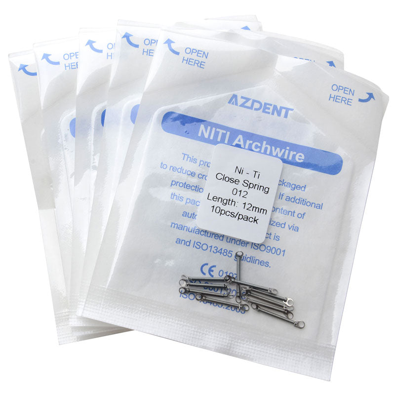 5 Packs AZDENT Dental Orthodontic Accessory Closed Coil Spring 0.012 12mm 10pcs/Bag - azdentall.com