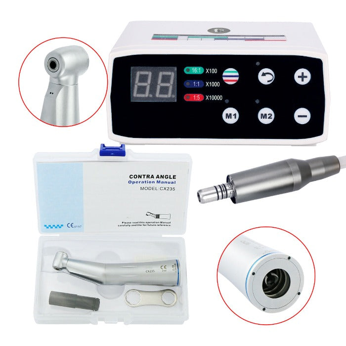 Dental LED Brushless E Type Electric Internal Micro Motor & 1:1 Contra Angle Handpiece - azdentall.com