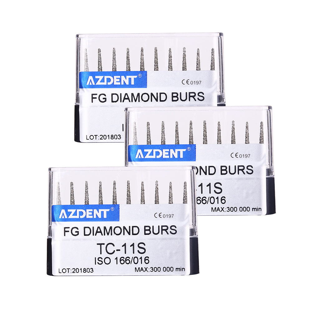 AZDENT FG Diamond Burs TC-11S 10pcs/Box-azdentall.com