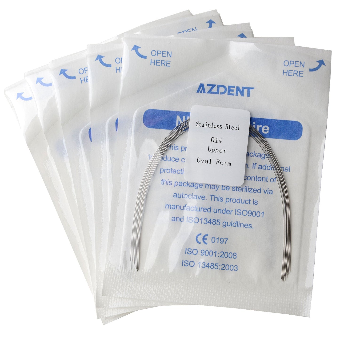 AZDENT Dental Orthodontic Archwire Stainless Steel Round Oval Full Size 10 pcs/Pack-azdentall.com