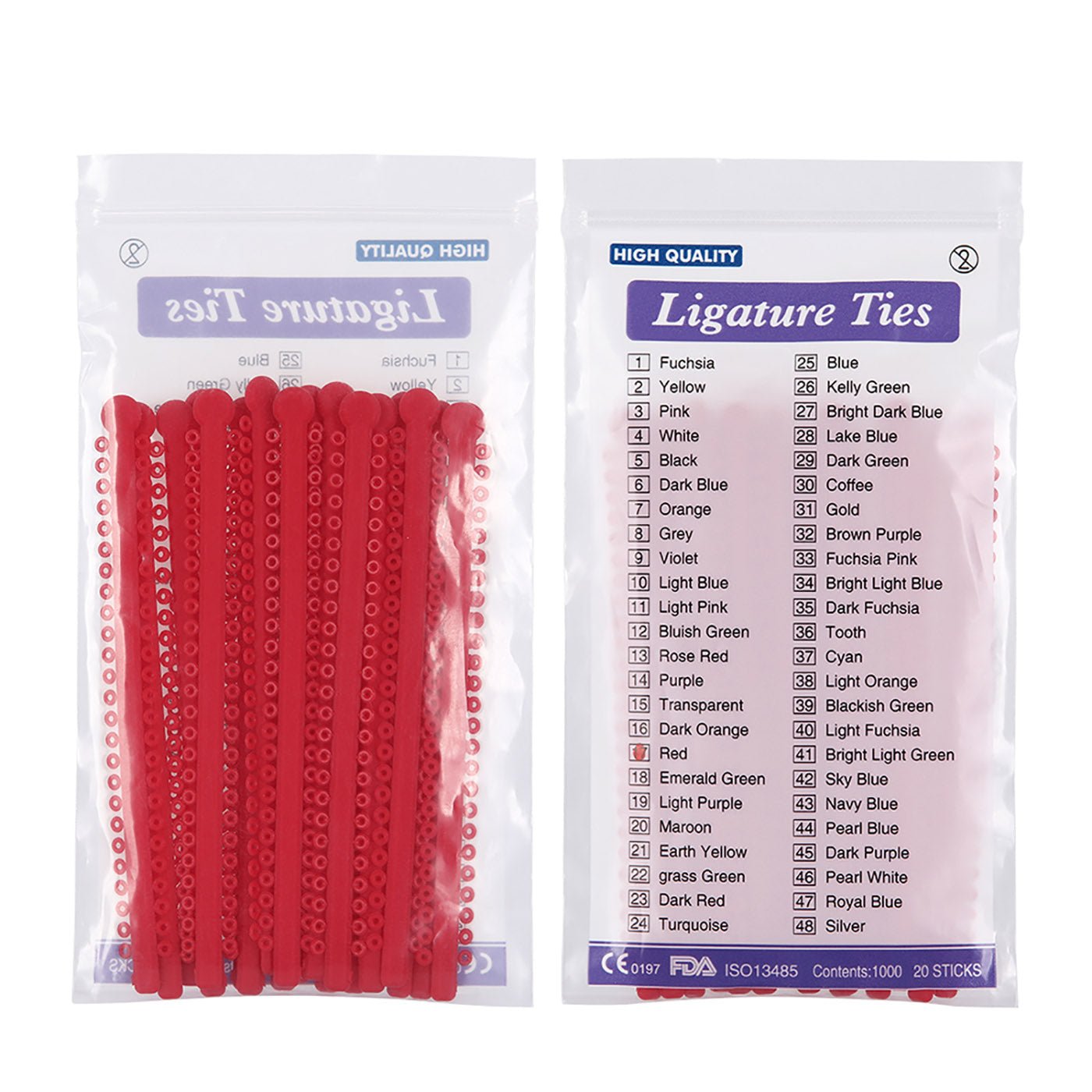 AZDENT Dental Orthodontic Elastic Ligature Ties Bands for Brackets 23 Colors - azdentall.com