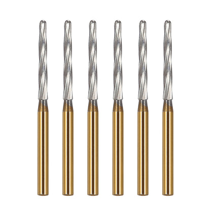 Dental FG Carbide Finishing Burs 25mm Gold 6pcs/Box - azdentall.com