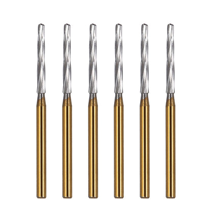 Dental FG Carbide Finishing Burs 28mm Gold 6pcs/Box - azdentall.com