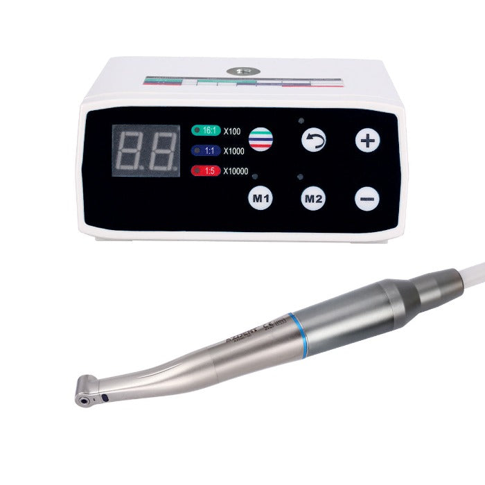 Dental LED Brushless E Type Electric Internal Micro Motor & 1:1 LED Fiber Optic Push Contra Angle Handpiece Set - azdentall.com