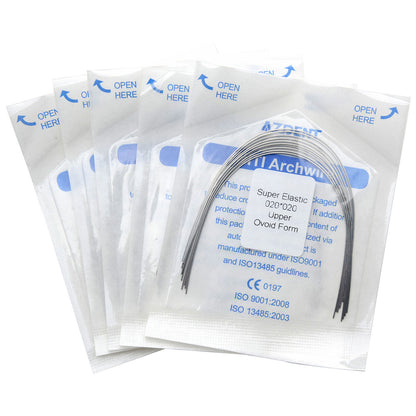 5 Bags AZDENT Dental Orthodontic Archwires Niti Super Elastic Ovoid Rectangular 0.020x0.020 Upper 10pcs/Pack - azdentall.com