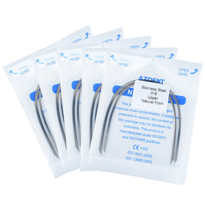 AZDENT Dental Orthodontic Archwire Stainless Steel Round Natural Full Size 10pcs/Pack-azdentall.com