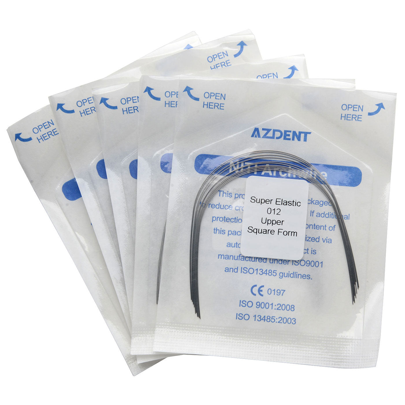 5 Bags AZDENT Dental Orthodontic Archwires NiTi Super Elastic Square Round 0.012 Upper 10pcs/Pack - azdentall.com