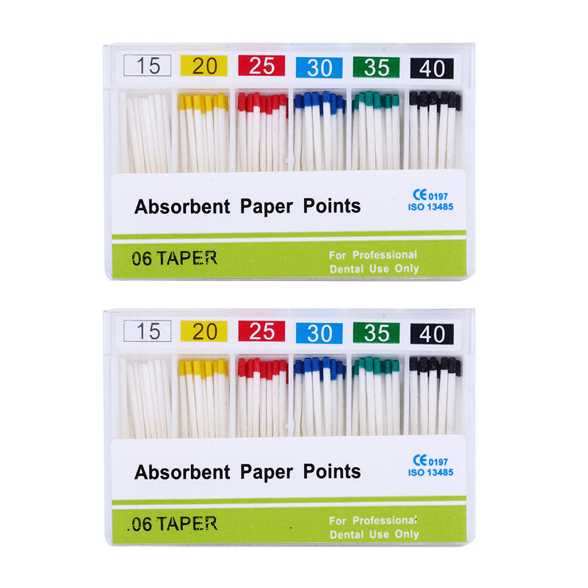 Absorbent Paper Points #15-40 Taper Size 0.06 Color Coded 7 Models 100/Box-azdentall.com