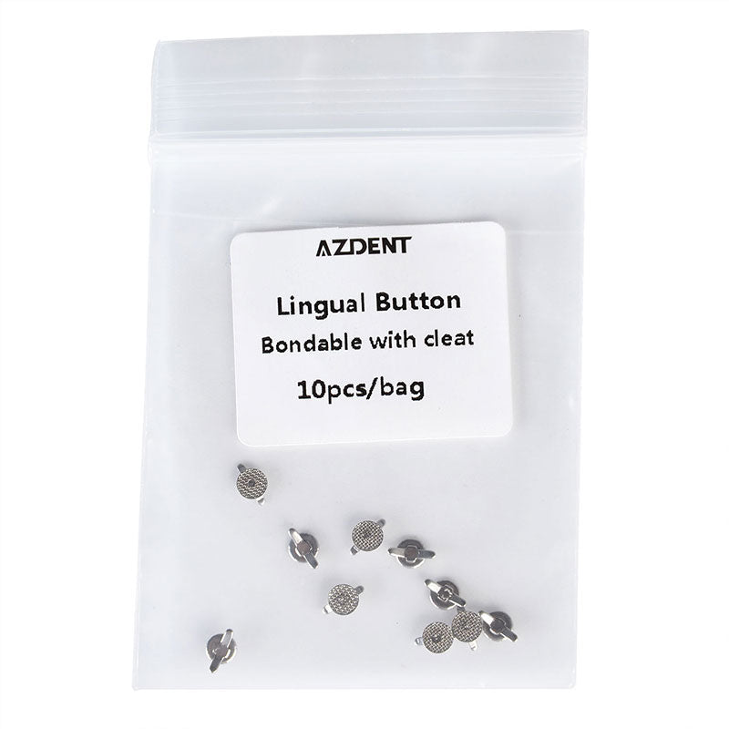 AZDENT Dental Lingual Button Bondable with Cleat Mesh Round, 10pcs/Bag - azdentall.com