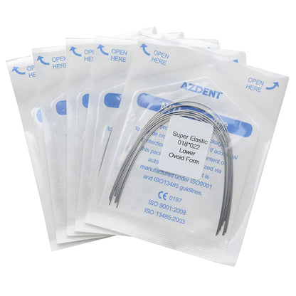 5 Bags AZDENT Dental Orthodontic Archwires Niti Super Elastic Ovoid Rectangular 0.018x0.022 Lower 10pcs/Pack - azdentall.com