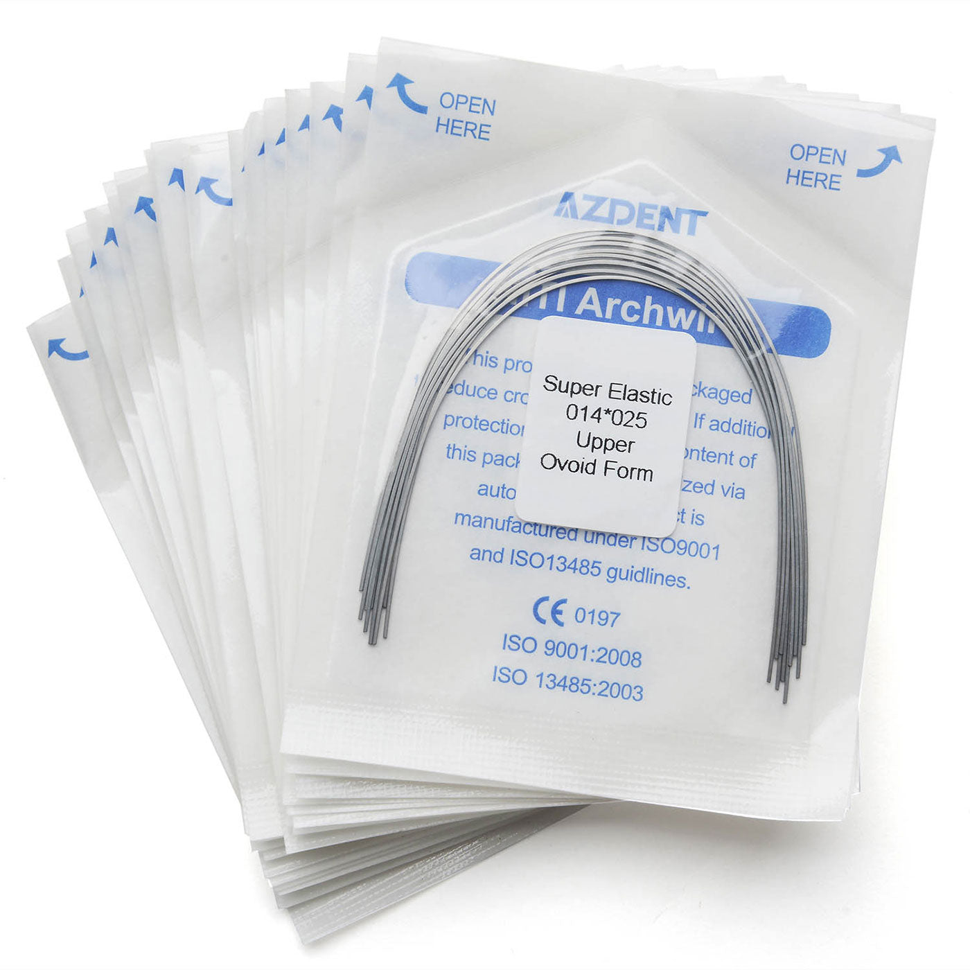 20 Bags AZDENT Dental Orthodontic Archwires Niti Super Elastic Ovoid Rectangular 0.014x0.025 Upper 10pcs/Pack - azdentall.com