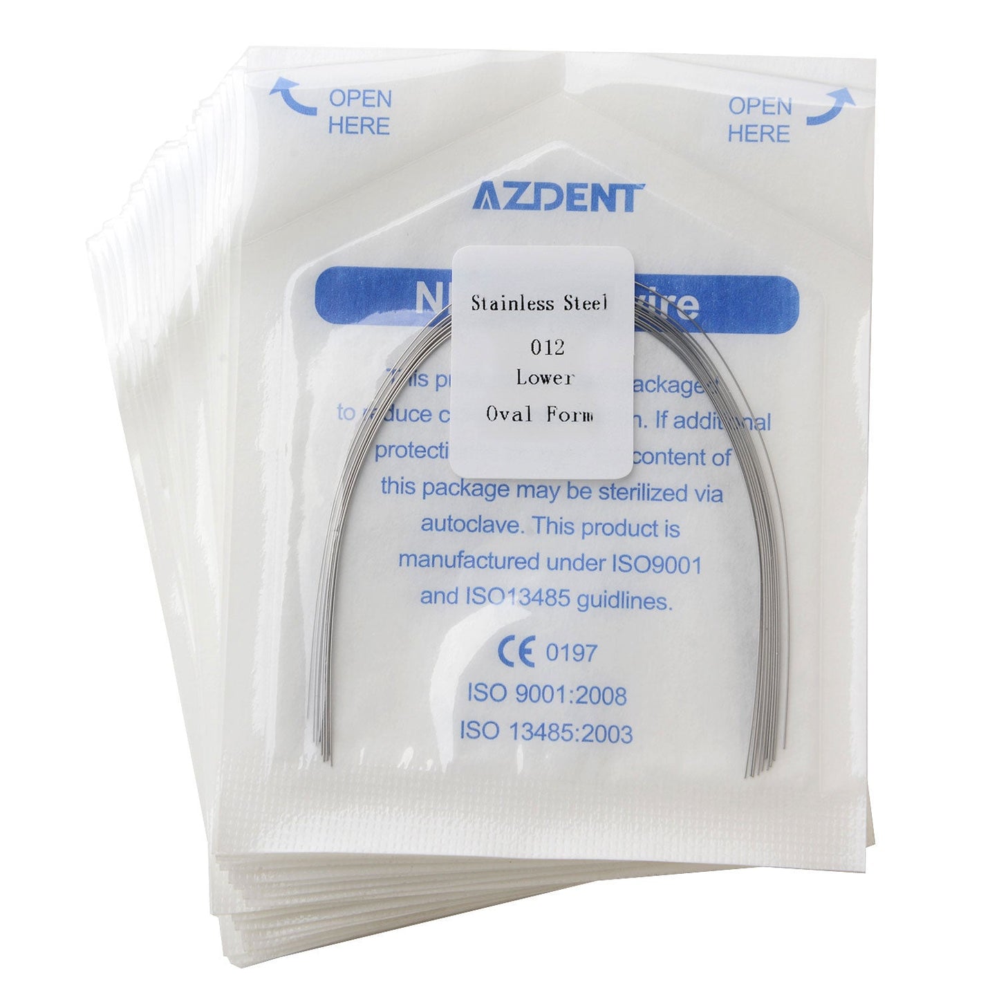 AZDENT Dental Orthodontic Archwire Stainless Steel Round Oval Full Size 10 pcs/Pack-azdentall.com