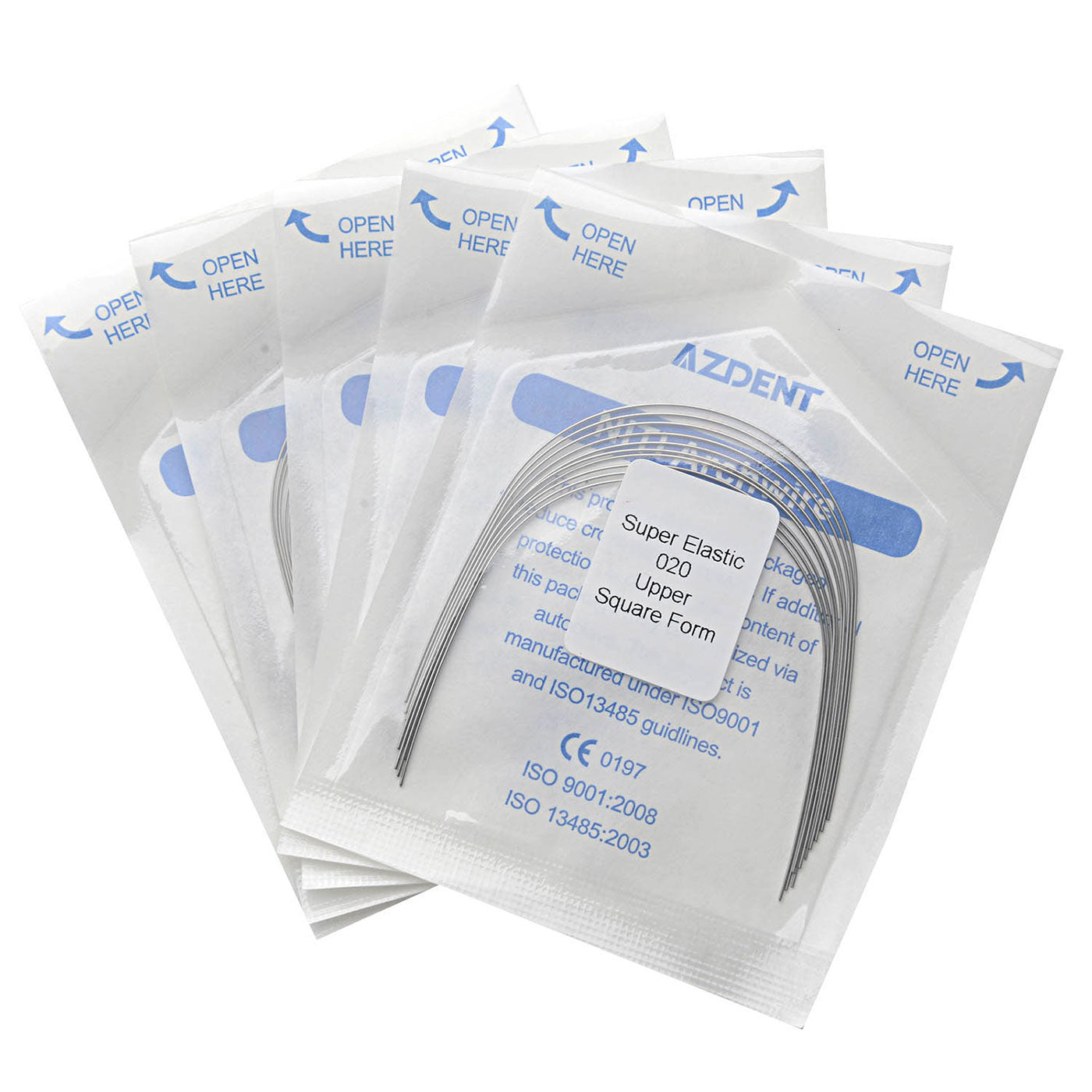 5 Bags AZDENT Dental Orthodontic Archwires NiTi Super Elastic Square Round 0.020 Upper 10pcs/Pack - azdentall.com