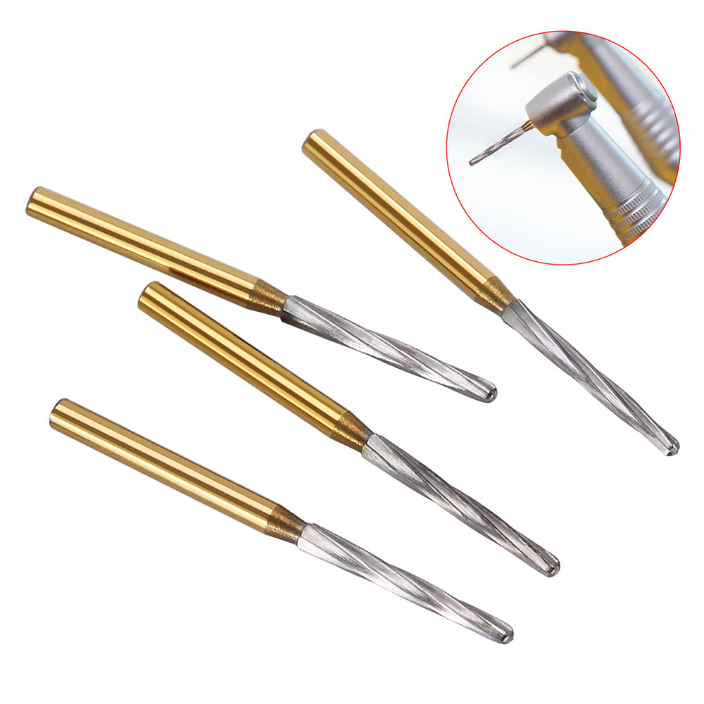 Dental FG Carbide Finishing Burs 25mm Gold 6pcs/Box - azdentall.com