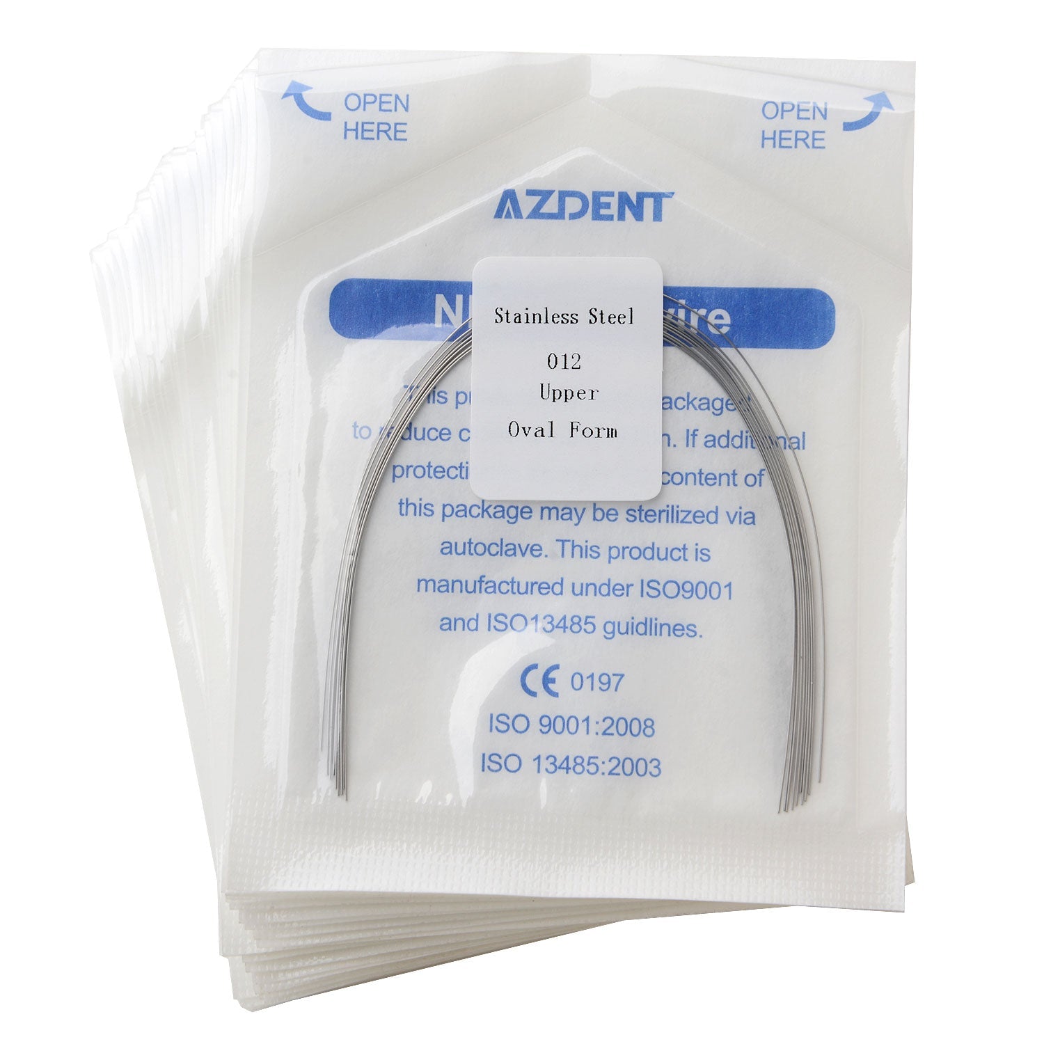 AZDENT Dental Orthodontic Archwire Stainless Steel Round Oval Full Size 10 pcs/Pack-azdentall.com