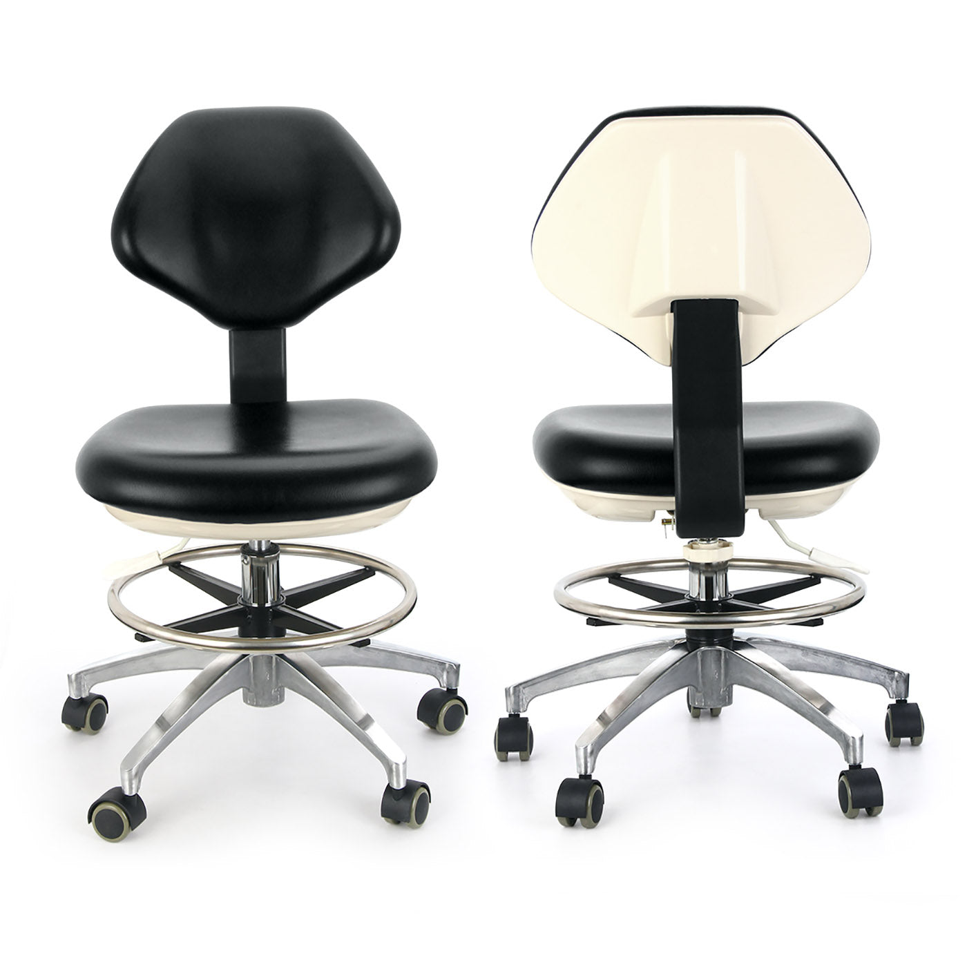 Dental Doctor Stool With Adjustable Seat And Backrest 360-Degree Fully Rotated