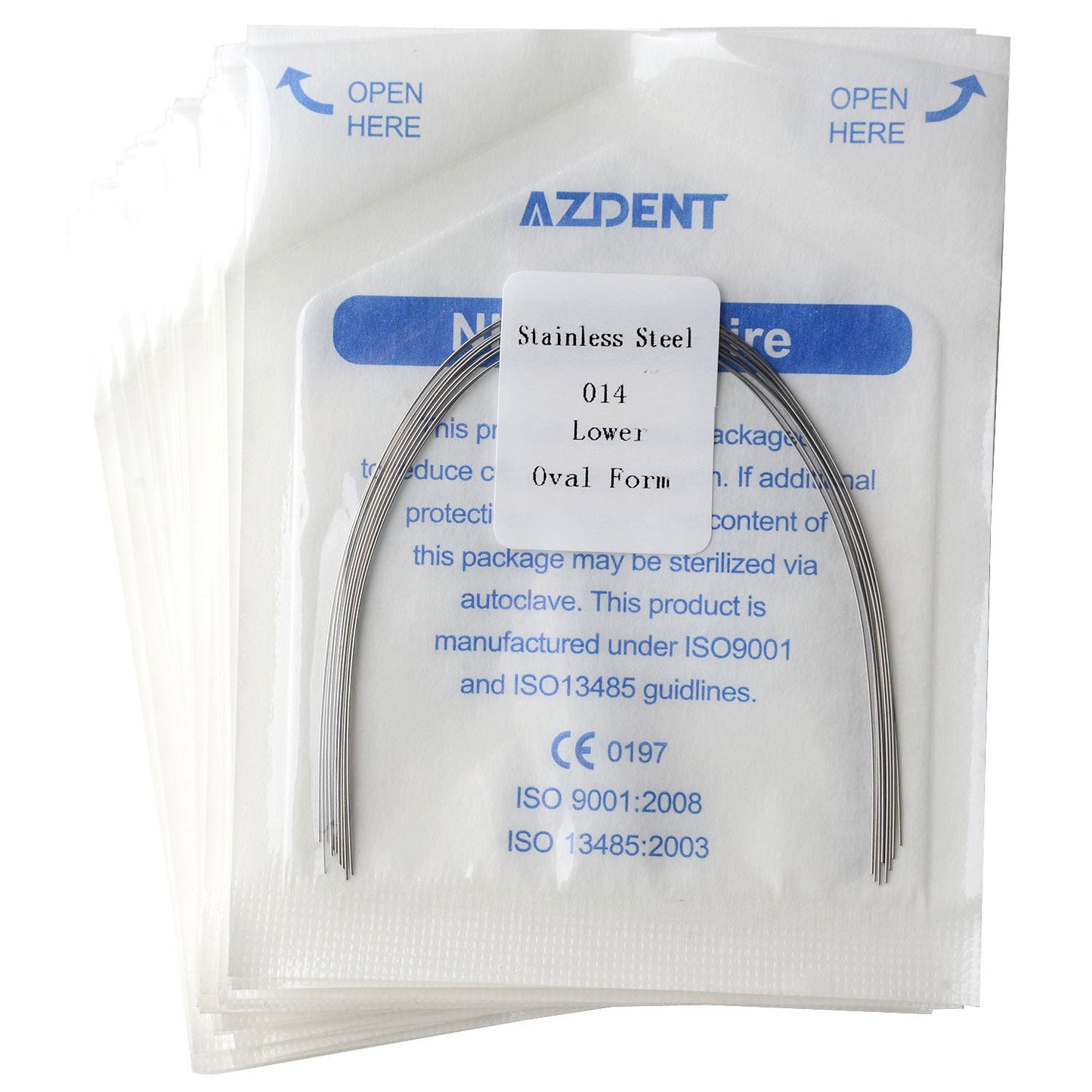 AZDENT Dental Orthodontic Archwire Stainless Steel Round Oval Full Size 10 pcs/Pack-azdentall.com