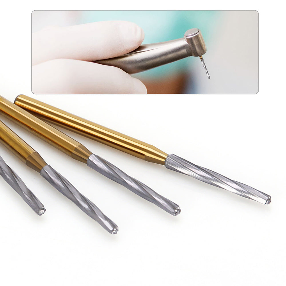 Dental FG Carbide Finishing Burs 28mm Gold 6pcs/Box - azdentall.com