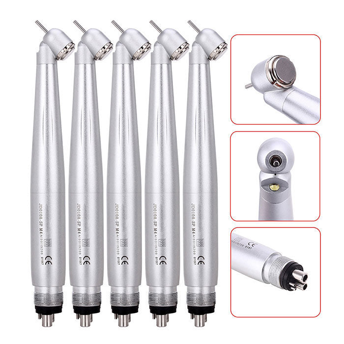 Dental High Speed Handpiece 45 Degree Standard Head Push Button E-Generator LED 2/4 Hole-azdentall.com