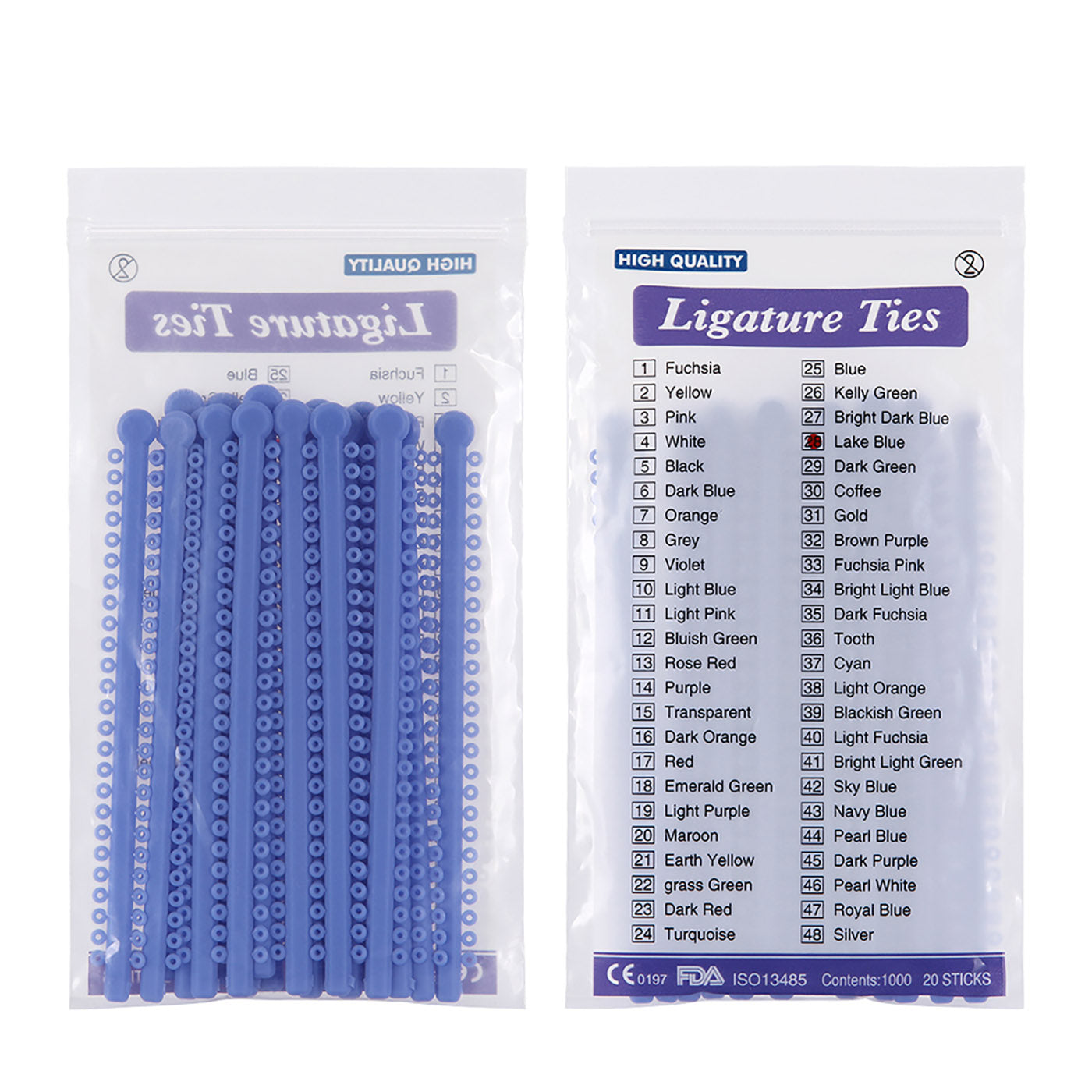 AZDENT Dental Orthodontic Elastic Ligature Ties Bands for Brackets 23 Colors - azdentall.com