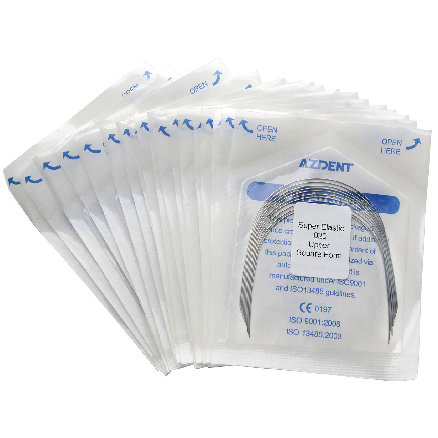 10 Bags AZDENT Dental Orthodontic Archwires NiTi Super Elastic Square Round 0.020 Upper 10pcs/Pack - azdentall.com