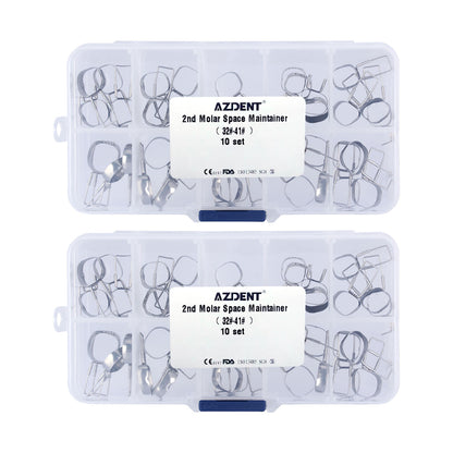 2 Kits AZDENT Braces Preformed Space Maintainer Brackets Bands Kit & Loop 32#-41# - azdentall.com