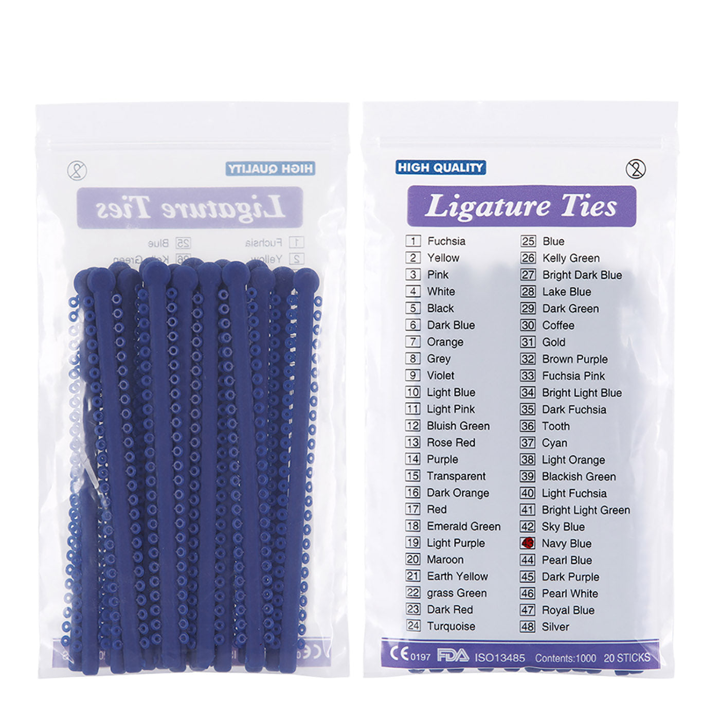 AZDENT Dental Orthodontic Elastic Ligature Ties Bands for Brackets 23 Colors - azdentall.com