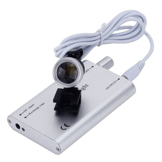 Dental LED Head Light Rechargeable for Denal Surgery Loupes, 3W LED Power, Silver Color