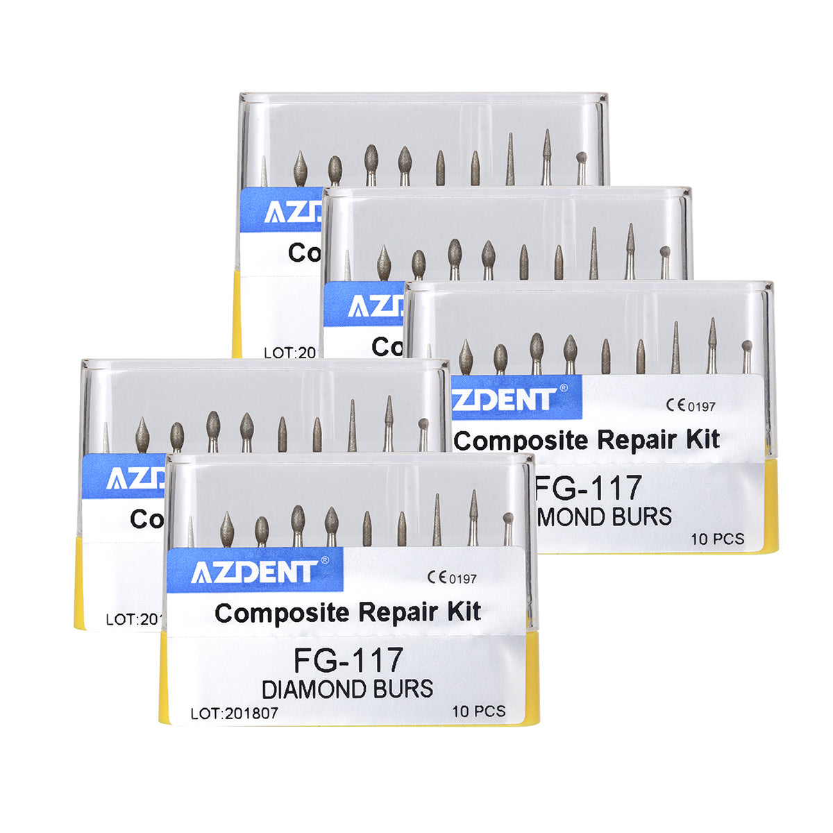 AZDENT Dental Diamond Bur FG-117 Composite Repair Kit 10pcs/Kit-azdentall.com