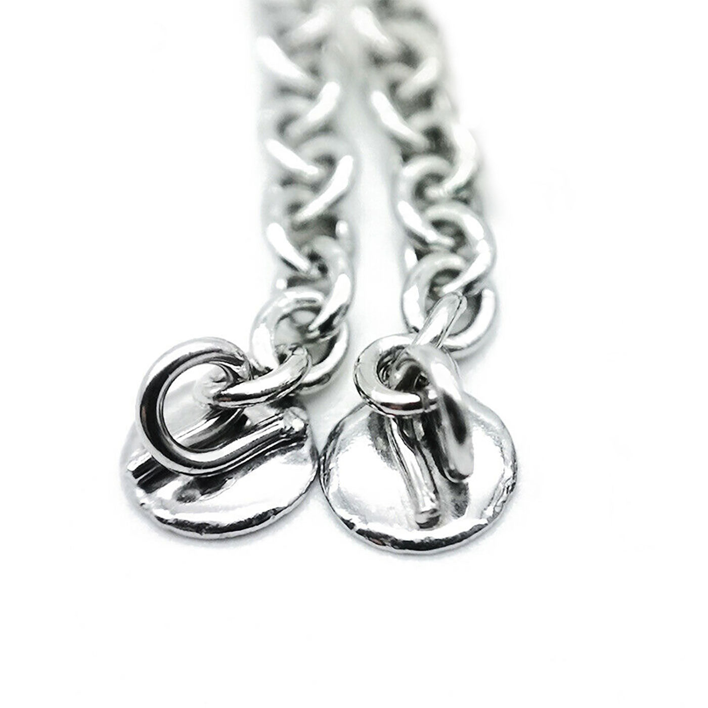 AZDENT Dental Traction Button Chain Silver Round 2pcs/Bag - azdentall.com