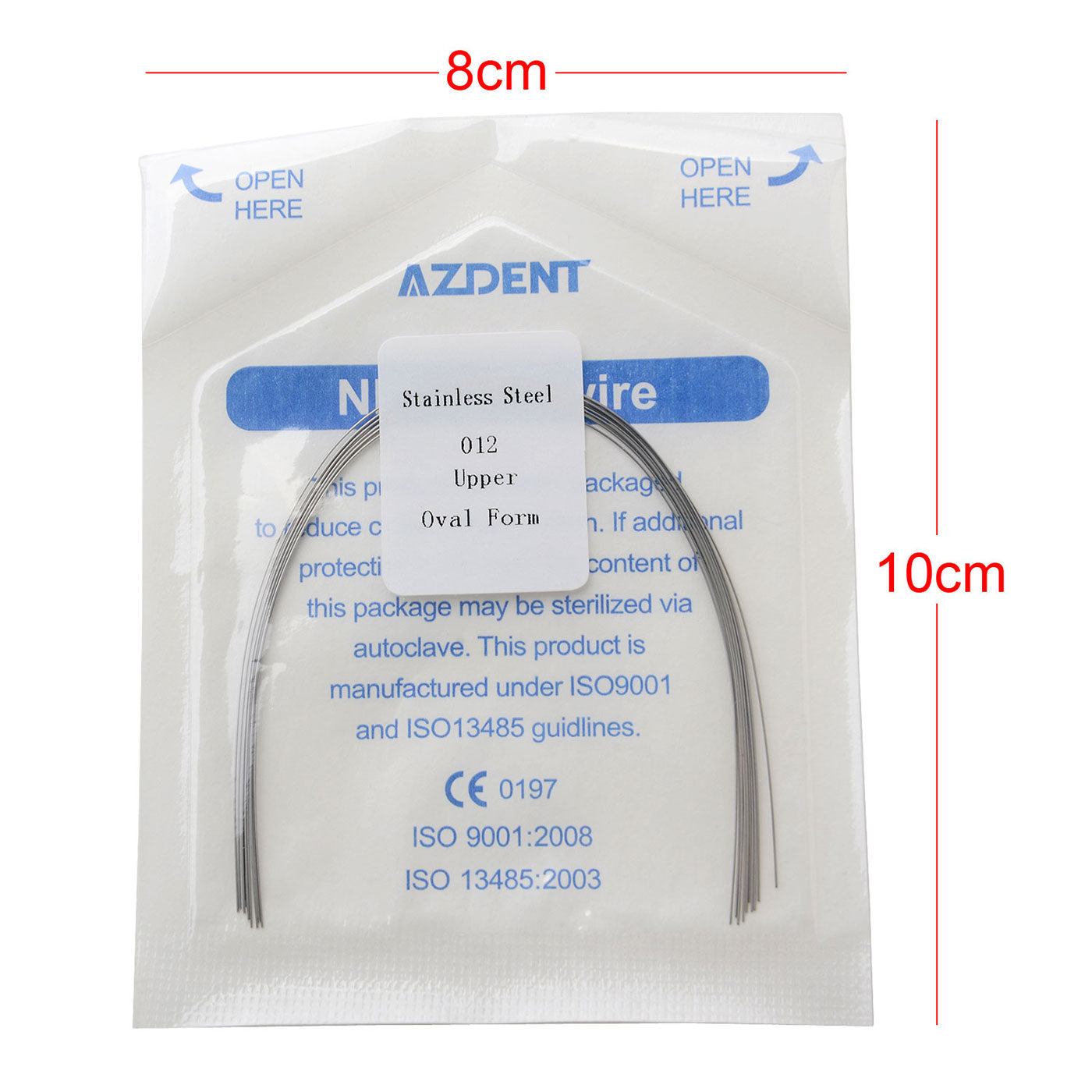 AZDENT Dental Orthodontic Archwire Stainless Steel Round Oval Full Size 10 pcs/Pack-azdentall.com