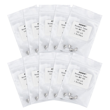 10 Bags AZDENT Dental Orthodontic Bondable Tube 1st Molar Non-Convertible MBT 0.022 U2L2 4pcs/Bag - azdentall.com