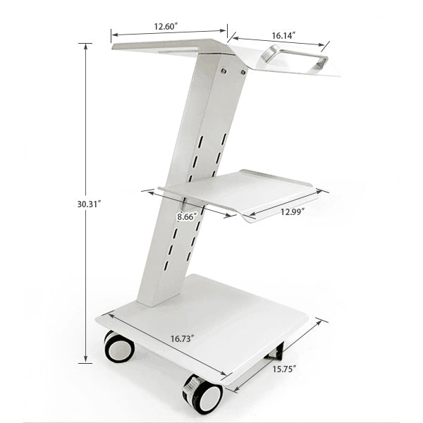 AZDENT Dental Mobile Cart Metal Built-in Socket Three Layers