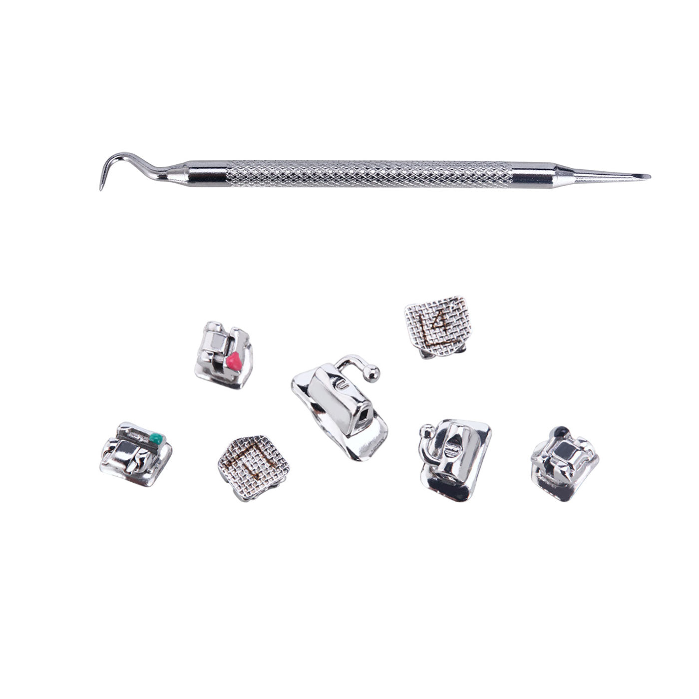 AZDENT Dental Self-Ligating Metal Brackets Roth/MBT .022 Hooks on 345 with Tools 28pcs/Box - azdentall.com